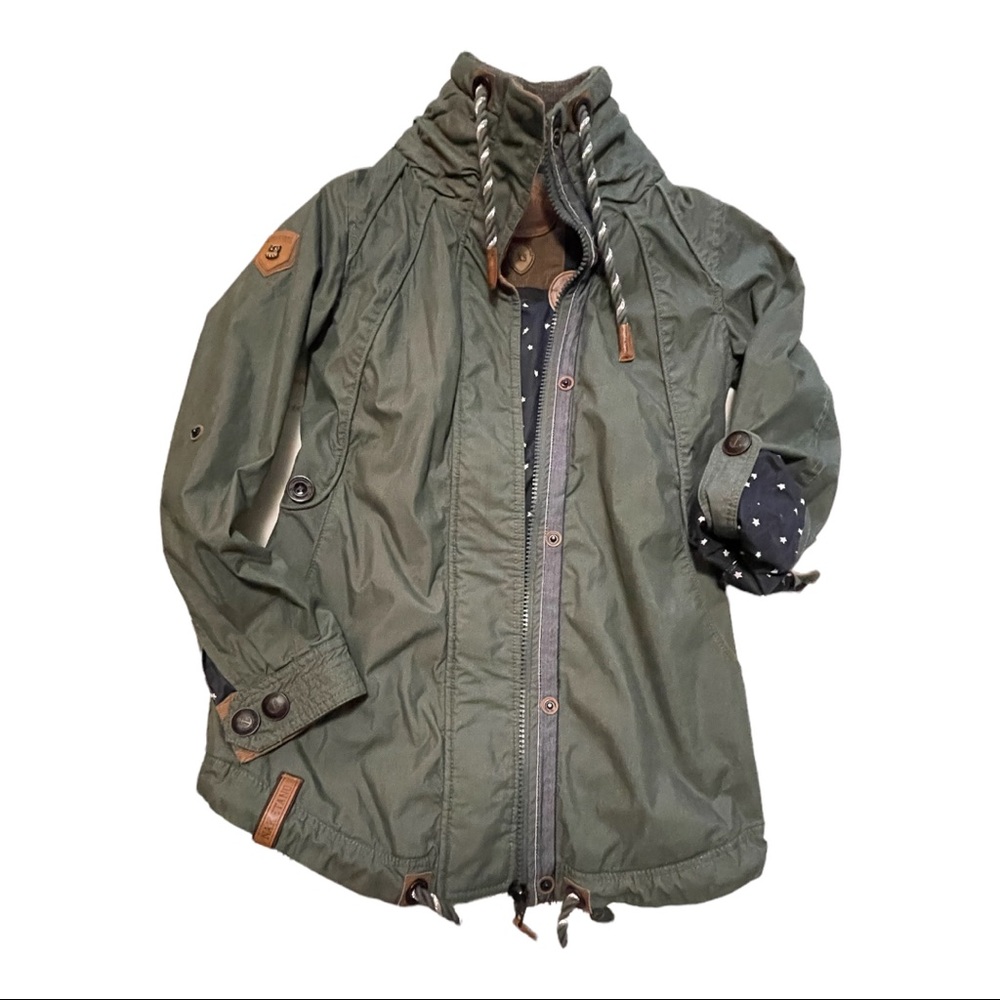 Naketano zip-up jacket, forest green EUC